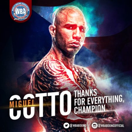 Thanks to the giant Puerto Rican: Miguel Cotto.