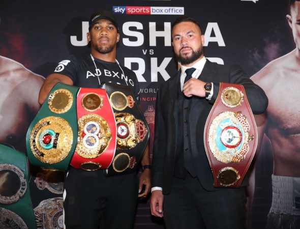Joshua-Parker fight presented at press conference.  Photo: Matchroom Boxing.