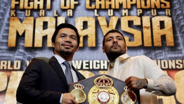 Matthysse and Pacquiao Hold Manila Press Conference. Photo: Team Pacquiao. 