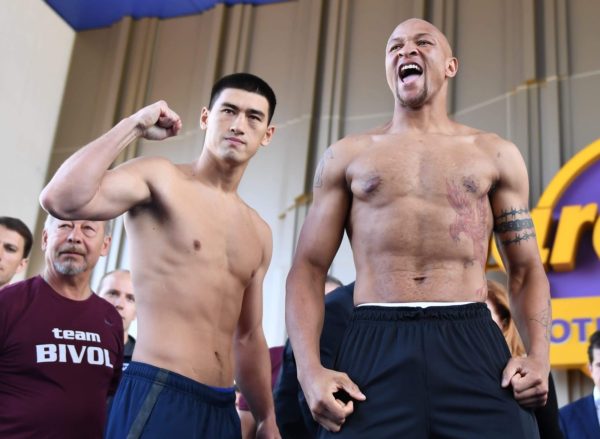 Dmitry Bivol vs Isaac Chilemba Weigh-in on the Boardwalk.
