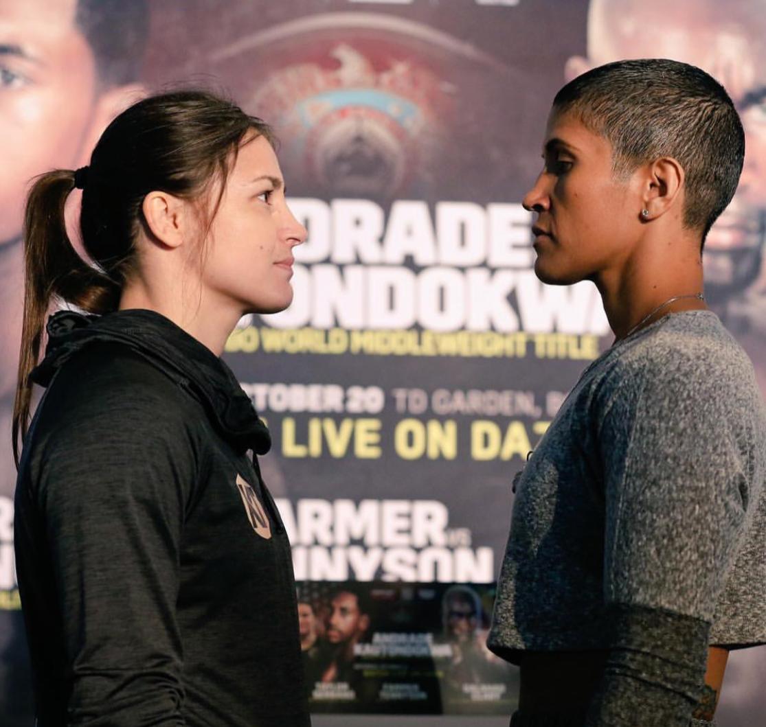 Taylor and Serrano meet in Boston.  Photo: Matchroom Boxing