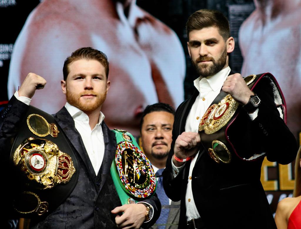 Canelo and Fielding meet at the Big Apple for press conference. Photo: Marcelino Castillo