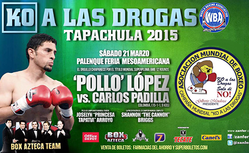 Pollo López-Carlos Padilla por título interino, sábado en KO a las Drogas AMB