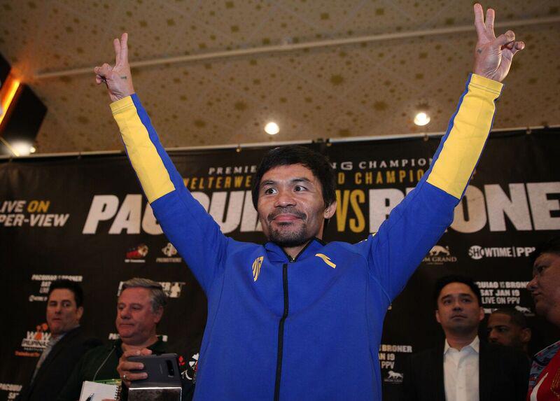 Pacquiao and Broner arrive in Las Vegas