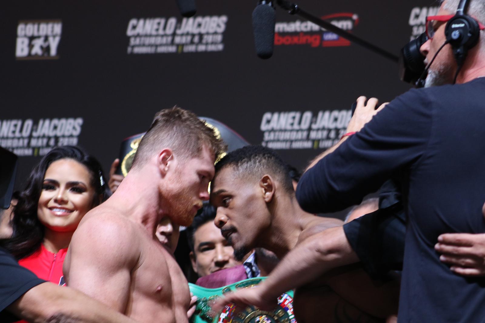 Weigh in Canelo 159.5 vs Jacobs 160