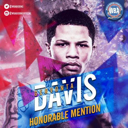 Gervonta Davis– WBA Honorable Mention December 2019