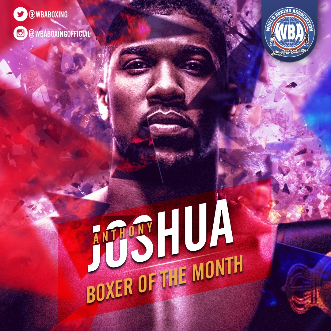 Anthony Joshua is the WBA Boxer of the Month