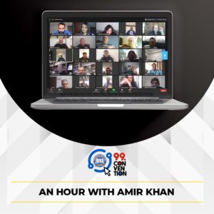 Khan spoke to fans at the AMB Convention