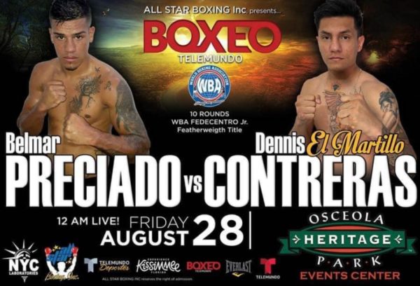 Preciado-Contreras for the WBA-Fedecentro Featherweight title in Kissimmee