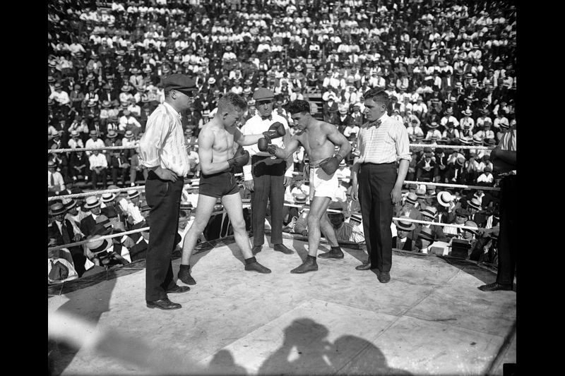With Johnny Dundee. The super featherweight division was born 99 years ago