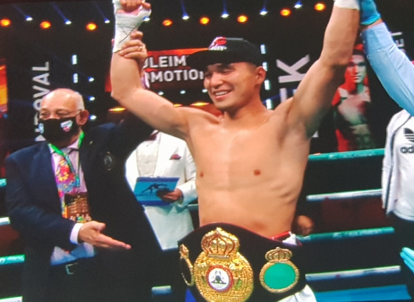 Nurmaganbet won the WBA-International title over Sandoval