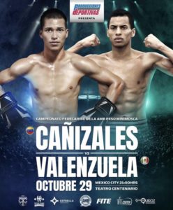 Cañizales returns to Mexico City to fight Valenzuela for the WBA Fedecaribe belt