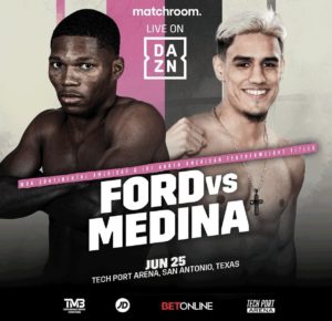 Ford defends his WBA-Continental belt against Medina