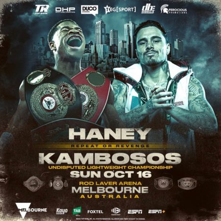 Se confirmó Haney-Kambosos 2 para el 16 de octubre
