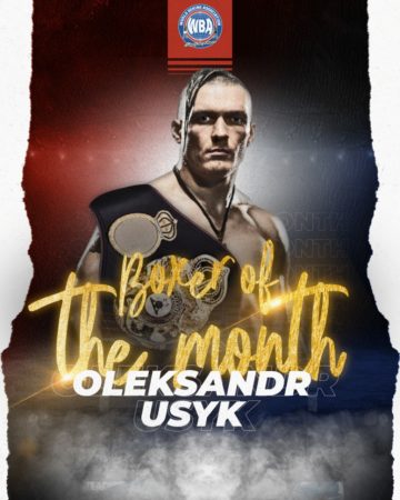 Usyk is the WBA August Boxer of the Month  