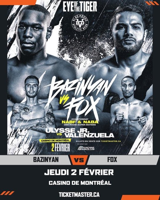 Bazinyan-Fox this Thursday in Montreal for the NABA belt