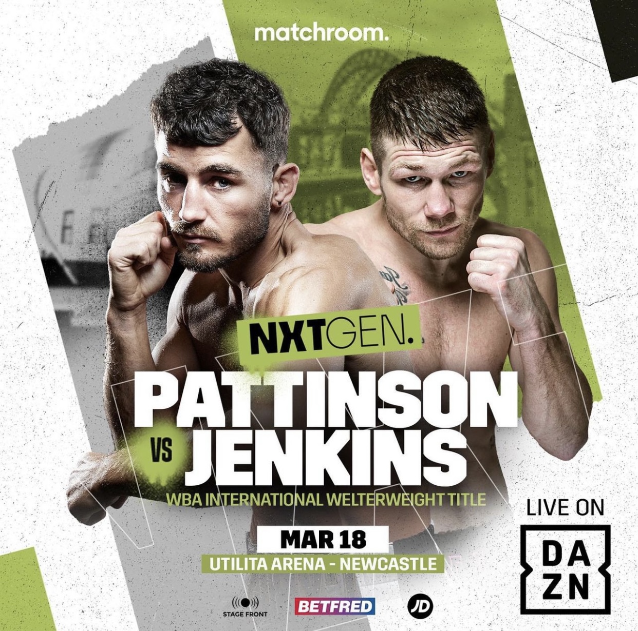 Pattison-Jenkins for the WBA-International welterweight belt on March 18th 