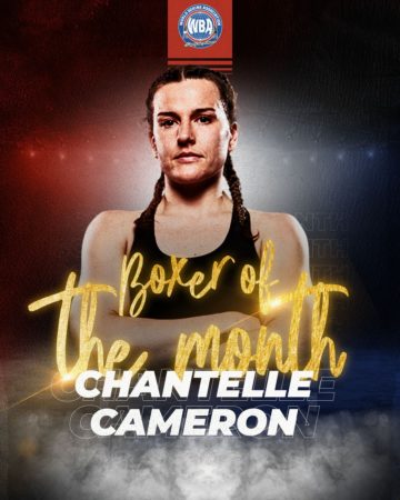 Chantelle Cameron awarded best fighter of the month by the WBA 
