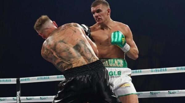 Conor Wallace's first successful defense of the WBA Oceania title 