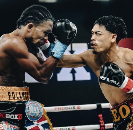 Angelo Leo wins the WBA North American Continental featherweight belt
