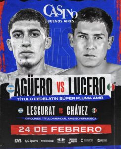 Agüero will face Lucero with the goal of defending his WBA Fedelatin crown