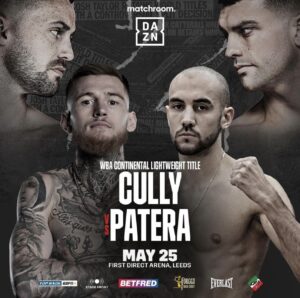 Cully defends his WBA Continental belt against Patera on May 25 