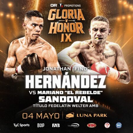 Jonathan Hernandez will defend Fedelatin title against Mariano Sandoval 