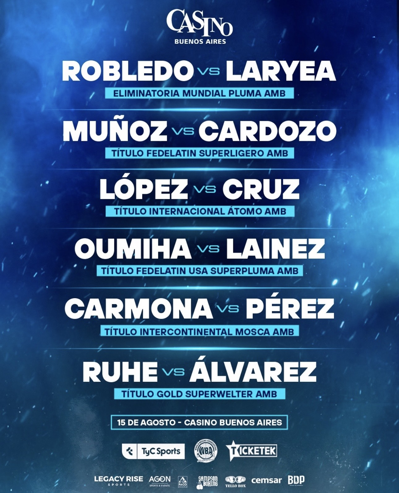 El KO a las Drogas WBA regresa a Buenos Aires este sábado